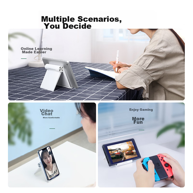 Подставка для планшета Ugreen для iPad, планшета и телефона, настольная подставка для прямых трансляций, прикроватная подставка с регулируемым углом наклона, универсальная для Apple, Huawei и Xiaomi. - изображение 11