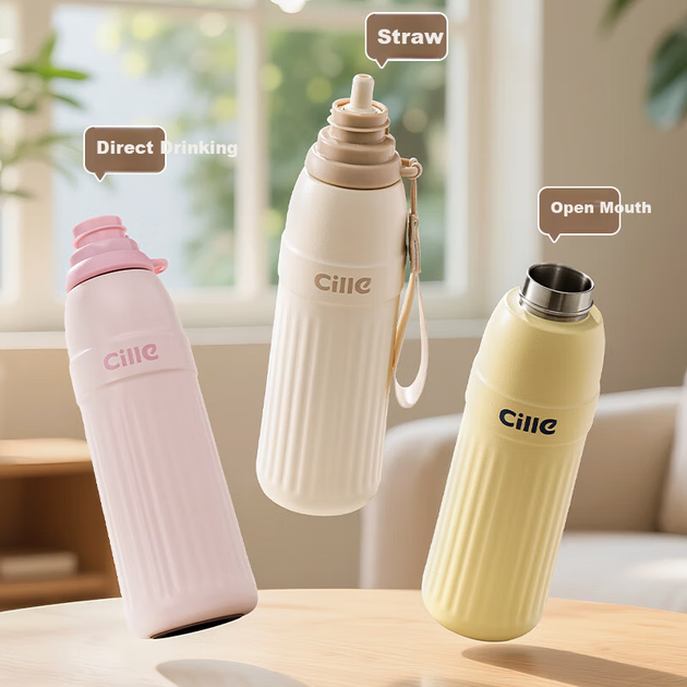 Термобутылка Cille с трубочкой 600 мл Milk Coffee White (XB-25132) - Фото 4 Термобутылка Cille с трубочкой 600 мл Milk Coffee White (XB-25132) - изображение 4