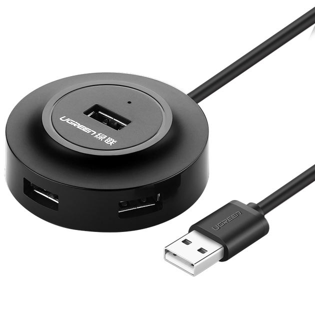 UGREEN USB-хаб 2.0, 4-портова розширювальна док-станція, багатопортовий адаптер для ноутбуків та настільних комп'ютерів, конвертер "один до" з портом живлення, чорний, 2 метри - Фото 4 UGREEN USB-хаб 2.0, 4-портова розширювальна док-станція, багатопортовий адаптер для ноутбуків та настільних комп'ютерів, конвертер "один до" з портом живлення, чорний, 2 метри - изображение 4