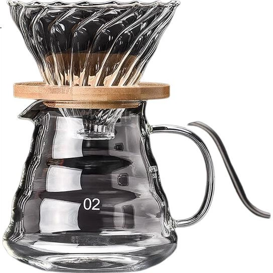 Ручна кавоварка CLITON Pour-Over Coffee Dripper з фільтр-кошиком, підходить для 1-4 порцій, домашнє використання, CL-CF08 - зображення 3