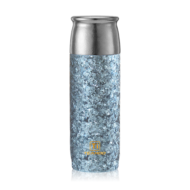 Чашка для заварювання чаю Qihu Pure Titanium з ізоляцією високого класу з розділенням чаю та води, подарунок для заварювання чаю на відкритому повітрі, колір льодовиково-блакитний, 400 мл - изображение 4