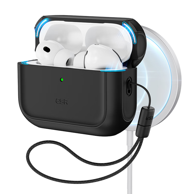 Чехол ESR для AirPods Pro 3-го поколения 2025 года, новый, MagSafe, для беспроводной зарядки, Bluetooth, противоскользящий, защита от падений, черный. - Фото 4 Чехол ESR для AirPods Pro 3-го поколения 2025 года, новый, MagSafe, для беспроводной зарядки, Bluetooth, противоскользящий, защита от падений, черный. - изображение 4