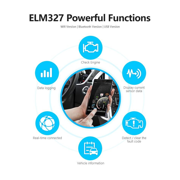 Автосканер диагностический ELM327 OBD2 V1.5 Bluetooth 5.1 - изображение 3