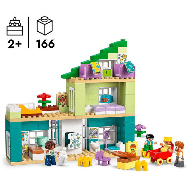 Конструктор LEGO DUPLO Town 3-в-1 Современный семейный дом с фигурками 166 деталей (10470) - изображение 3