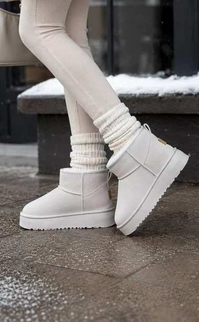 Угги женские No brand С502 зимние серые 36 23 см - Фото 4 Угги женские No brand С502 зимние серые 36 23 см - изображение 4