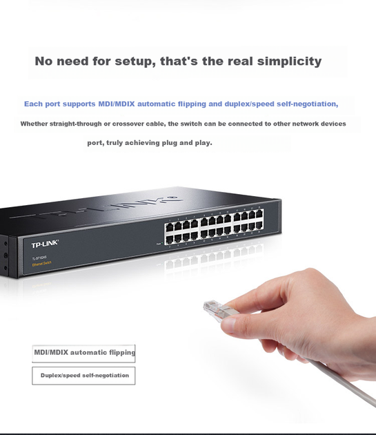 Коммутатор TP-LINK TL-SF1024S на 24 порта 100 Мбит/с неуправляемый - изображение 6