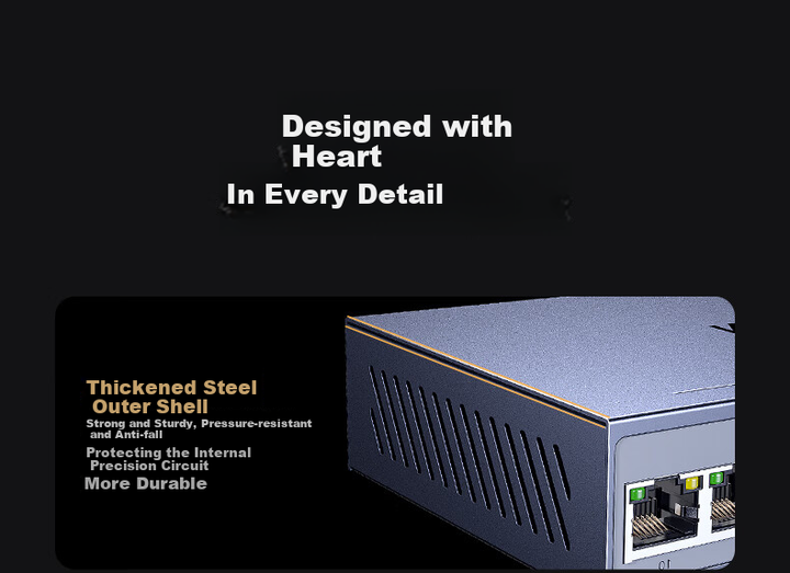 Стандартный PoE-коммутатор UGREEN с 8 портами и питанием от 10 гигабитных портов, разветвитель/конвертер сетевого кабеля для домашней системы видеонаблюдения, разветвитель для корпоративных сетей с двумя восходящими каналами 35372 - изображение 5
