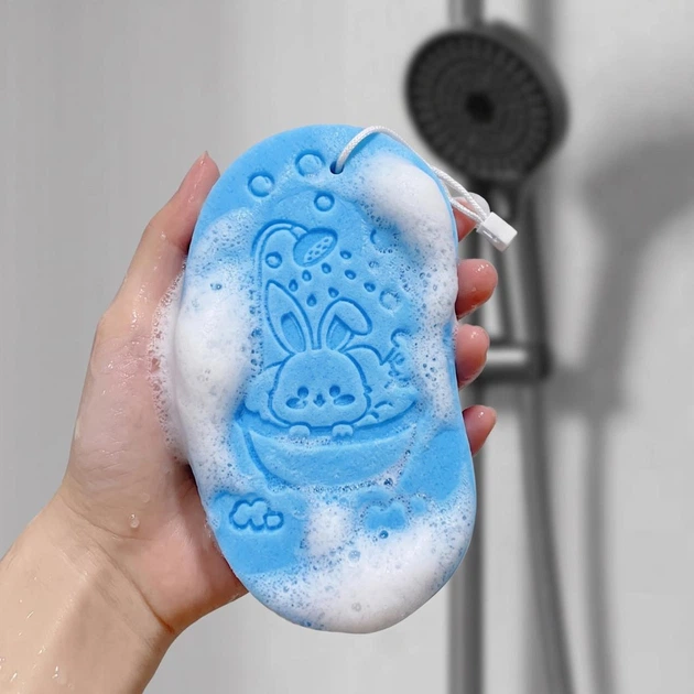 Скраб-губка для тела BodySponge, голубая, 2 штуки - изображение 3