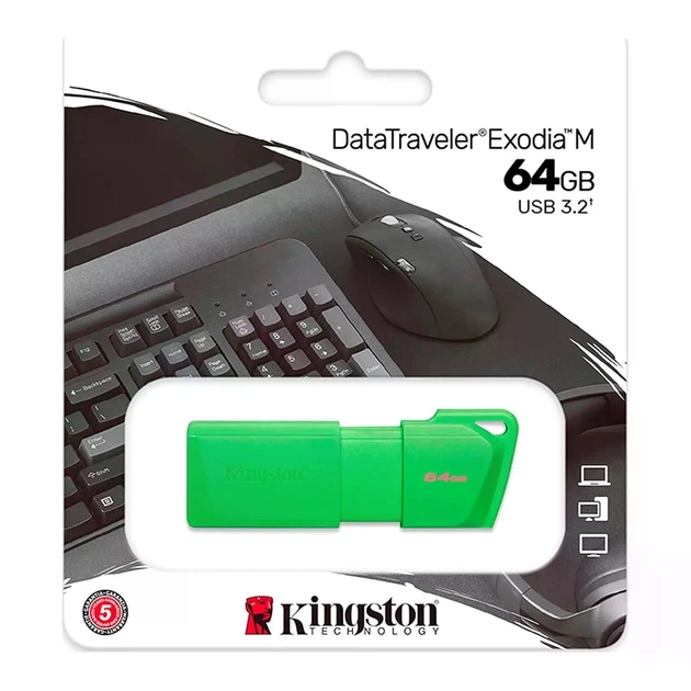 USB Флеш накопичувач Kingston 64GB 3.2 DT Exodia M Green - Фото 4 USB Флеш накопичувач Kingston 64GB 3.2 DT Exodia M Green - зображення 4