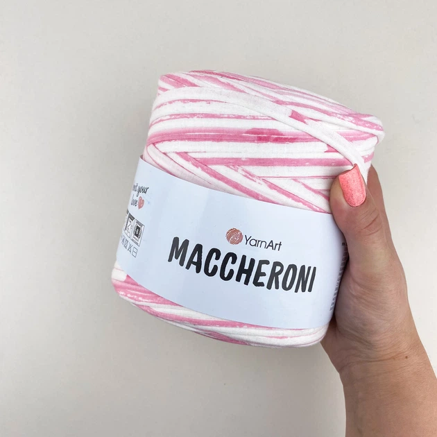 Пряжа YARNART Maccheroni трикотажна плоска для макраме в'язання декору та сумок біло-рожева градієнт (7980004) - Фото 1 Пряжа YARNART Maccheroni трикотажна плоска для макраме в'язання декору та сумок біло-рожева градієнт (7980004) - изображение 1