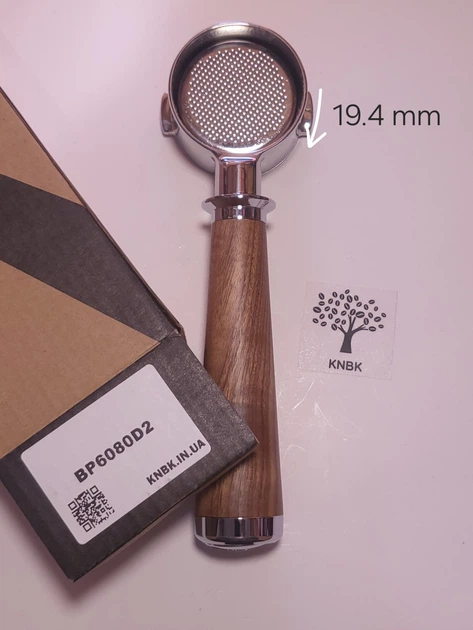 Бездонный портафильтр MHW-3Bomber Ø51 для DeLonghi, 2 ушка, нержавеющая сталь и дерево(KN_7EF051C5272D) - изображение 5