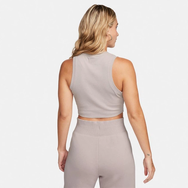 Спортивний топ для фітнесу жіночий Nike W Nsw Essntl Rib Crp Tank L Бежевий FB8279-019 - Фото 2 Спортивний топ для фітнесу жіночий Nike W Nsw Essntl Rib Crp Tank L Бежевий FB8279-019 - зображення 2