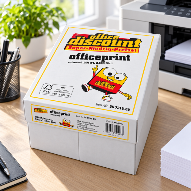Бумага офисная Office Discount European Standart OfficePrint A4, 80 г/м2, CIE 161, 2500 листов, белый - изображение 2