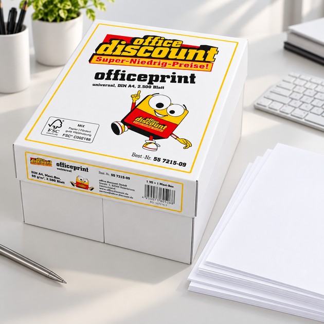 Бумага офисная Office Discount European Standart OfficePrint A4, 80 г/м2, CIE 161, 2500 листов, белый - изображение 3