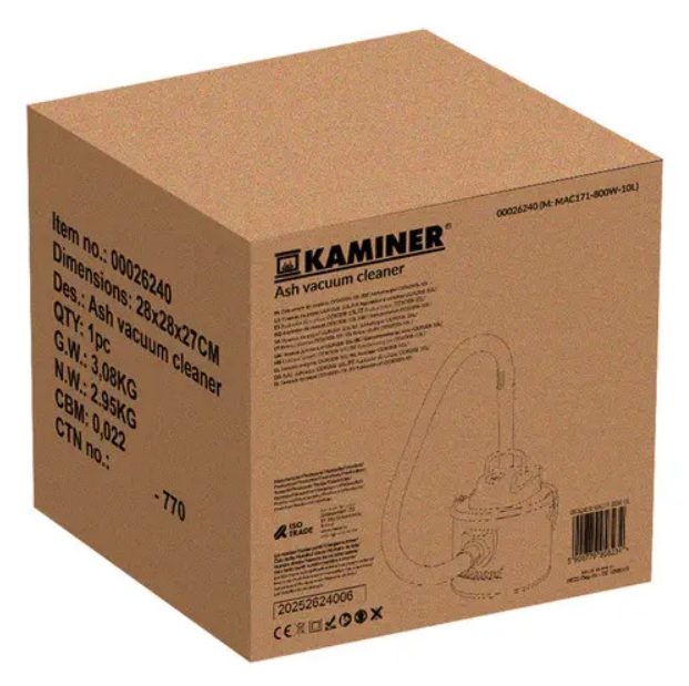Пылесос для камина и золы Kaminer 10 л 800 Вт для золы Пылесосы для печей термостойкий - изображение 9