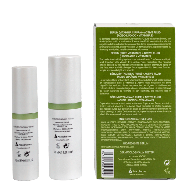 Zestaw do pielęgnacji twarzy Atache C-Vital Biological Triple Antioxidant Protector Serum antyoksydacyjne 15 ml + Fluid 30 ml (8430795001234) - Zdjęcie 4 Zestaw do pielęgnacji twarzy Atache C-Vital Biological Triple Antioxidant Protector Serum antyoksydacyjne 15 ml + Fluid 30 ml (8430795001234) - obraz 4