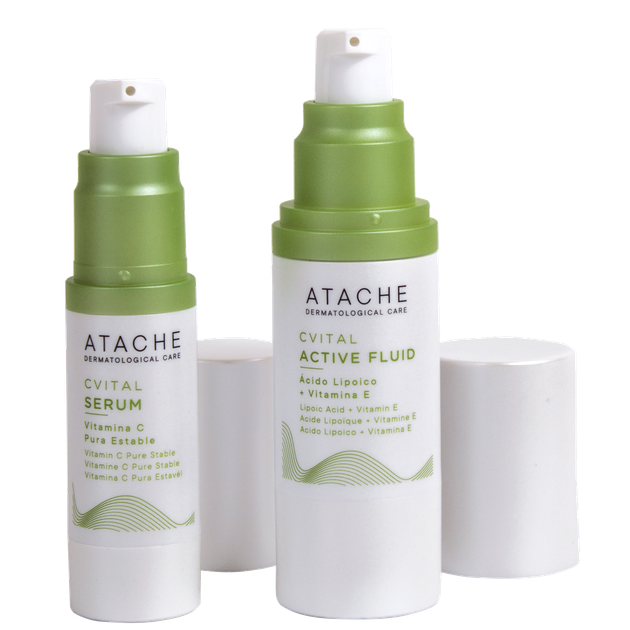 Zestaw do pielęgnacji twarzy Atache C-Vital Biological Triple Antioxidant Protector Serum antyoksydacyjne 15 ml + Fluid 30 ml (8430795001234) - Zdjęcie 2 Zestaw do pielęgnacji twarzy Atache C-Vital Biological Triple Antioxidant Protector Serum antyoksydacyjne 15 ml + Fluid 30 ml (8430795001234) - obraz 2