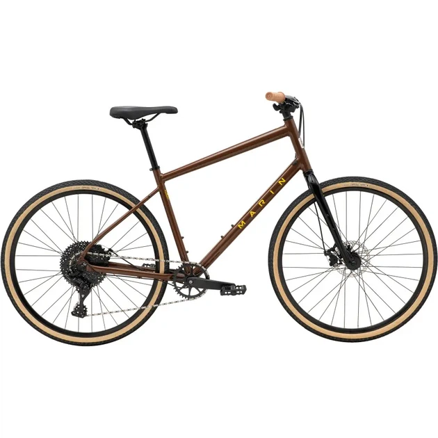 Велосипед гибридный 28 дюймов рама S Marin Kentfield 2 Gloss Brown Black Yellow 2024 (SKE-04-83) - Фото 1 Велосипед гибридный 28 дюймов рама S Marin Kentfield 2 Gloss Brown Black Yellow 2024 (SKE-04-83) - изображение 1
