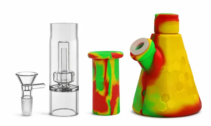 Бонг силиконовый модульный Classic Beaker BeeHive 27 см с перколятором зелено-синий - Фото 3 Бонг силиконовый модульный Classic Beaker BeeHive 27 см с перколятором зелено-синий - изображение 3
