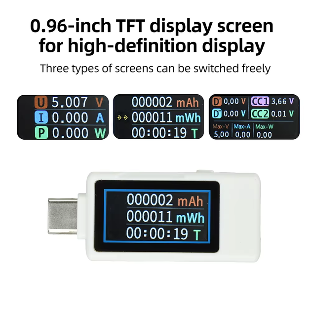 Тестер USB Type-C ZFX-1004CC цифровой измеритель напряжения и тока с TFT дисплеем - Фото 6 Тестер USB Type-C ZFX-1004CC цифровой измеритель напряжения и тока с TFT дисплеем - изображение 6