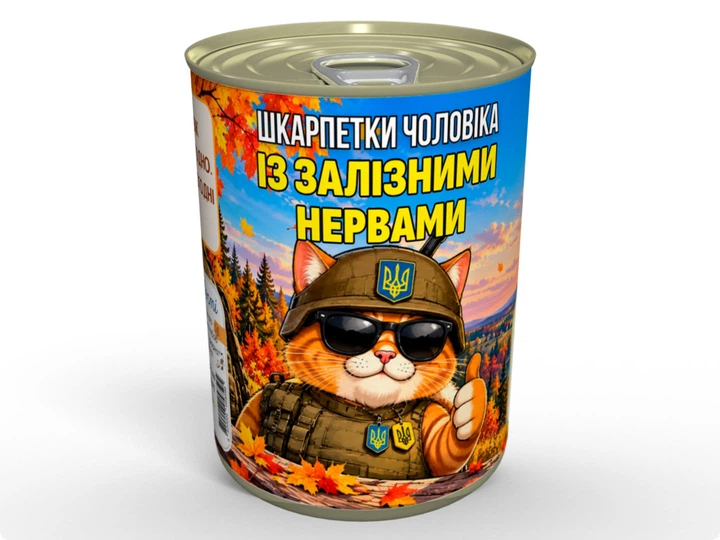 Консервовані шкарпетки чоловіка з залізними нервами, Чоловічі бавовняні чорні шкарпетки, Одна пара, 41-45 рр. - Фото 1 Консервовані шкарпетки чоловіка з залізними нервами, Чоловічі бавовняні чорні шкарпетки, Одна пара, 41-45 рр. - зображення 1