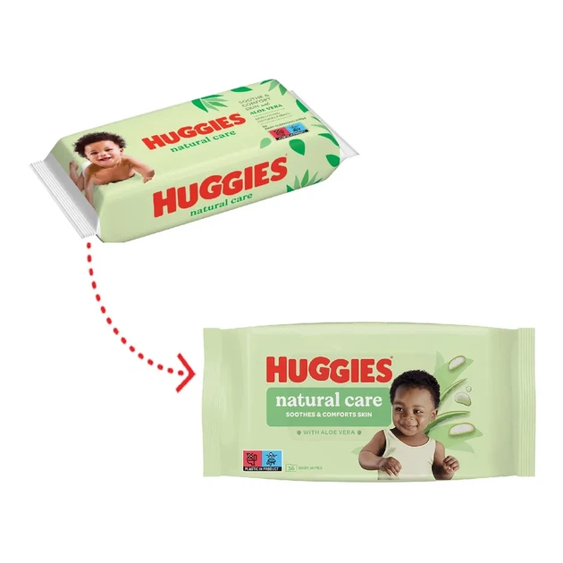 Детские влажные салфетки Huggies Natural Care, 56 шт (5029053550176) - изображение 4