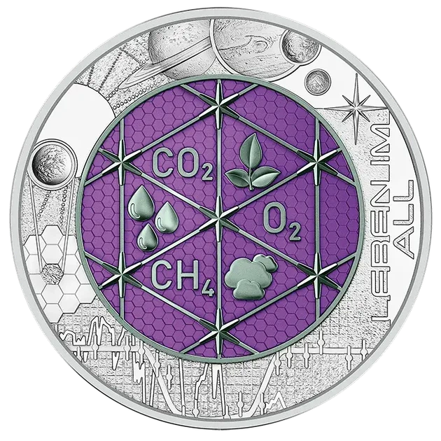 Колекційна срібна монета “Життя у космосі” 16,5 г 2022 рік - Фото 3 Колекційна срібна монета “Життя у космосі” 16,5 г 2022 рік - изображение 3