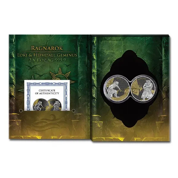 Колекційний набір срібних монет “Ragnarök: Loki & Heimdall Geminus - Локі та Хеймдалл” 2025 рік - изображение 6