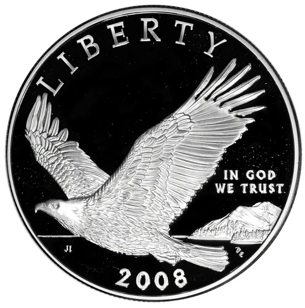 Колекційна срібна монета “Liberty – Білоголовий орлан” PROOF 26,73 г 2008 рік - Фото 1 Колекційна срібна монета “Liberty – Білоголовий орлан” PROOF 26,73 г 2008 рік - изображение 1