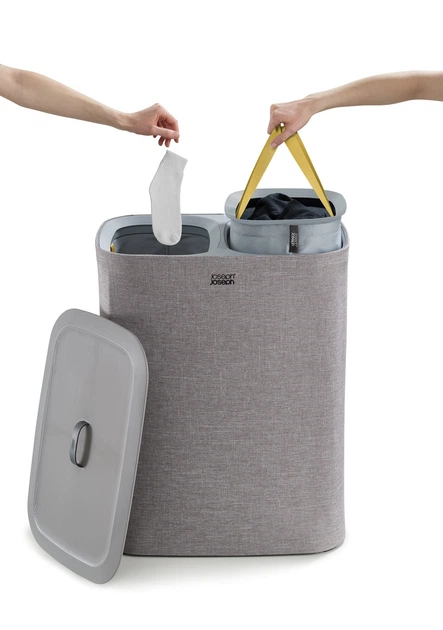 Корзина для белья с двумя отделениями Joseph Joseph Tota 90 л Grey 50003 (01000983) - изображение 3