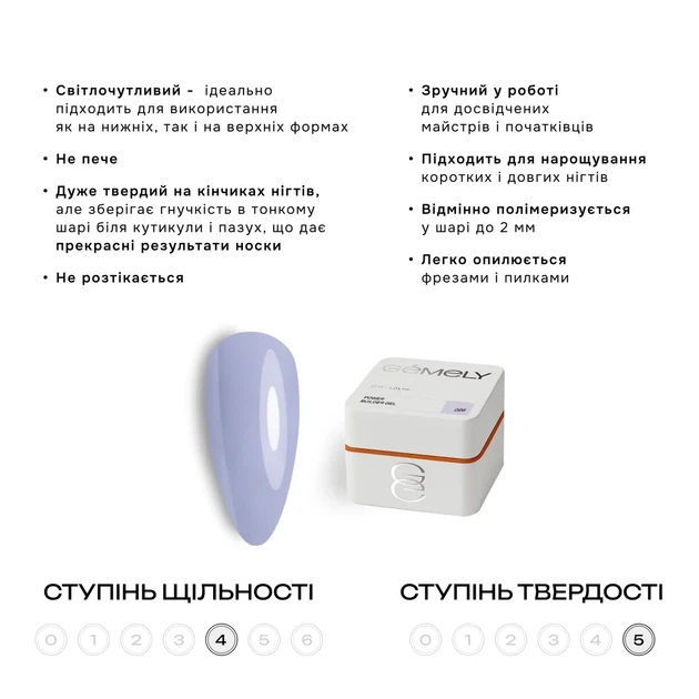 Гель для наращивания GEMELY Power Builder gel 026 Павер Билдер Гель 026 синий, 15 мл - изображение 4