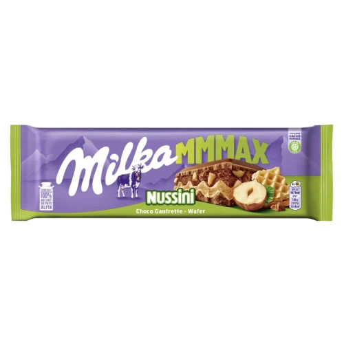 Шоколад молочний Milka з горіховою пастою фундуком та вафлею 270 г (676810) - Фото 1 Шоколад молочний Milka з горіховою пастою фундуком та вафлею 270 г (676810) - изображение 1