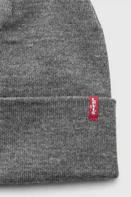 Мужская вязаная шапка Levi's one size Серый (156934) - Фото 3 Мужская вязаная шапка Levi's one size Серый (156934) - изображение 3