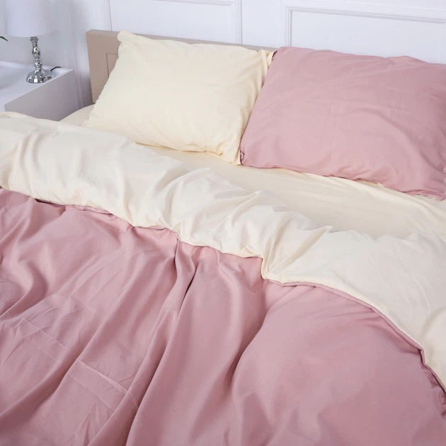 Комплект постільної білизни Pimiango (12-0712 + 15-1415) Mikrosatin Premium Двусторонній Євро - зображення 2