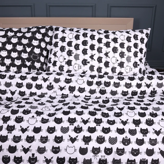 Простынь Ranforce Elite 17-0673 Monochrome Meows 150*220 - изображение 4