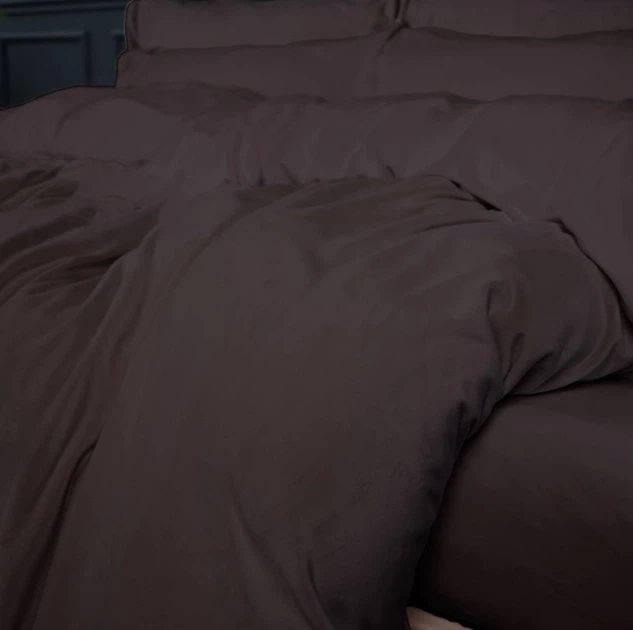 Комплект постільної білизни Велюр Winter Frost 28-0003 Brown Velvet Полуторний - зображення 5
