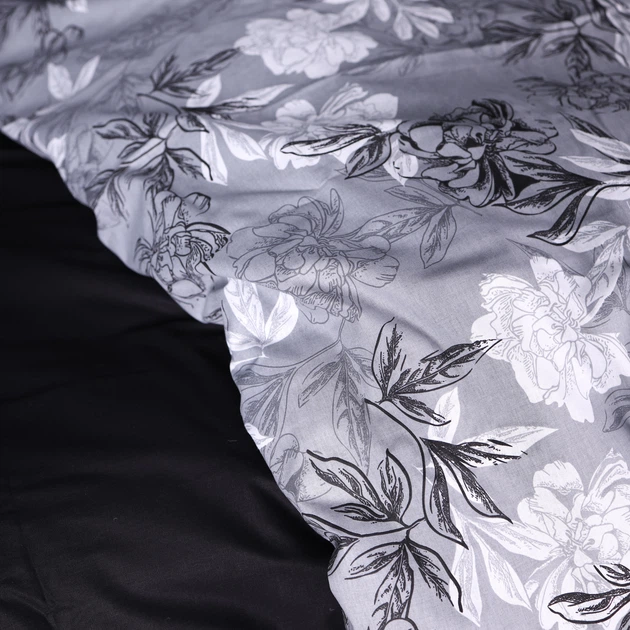 Простынь Поплин 00-8 "Black Flowers" 200*220 - изображение 5