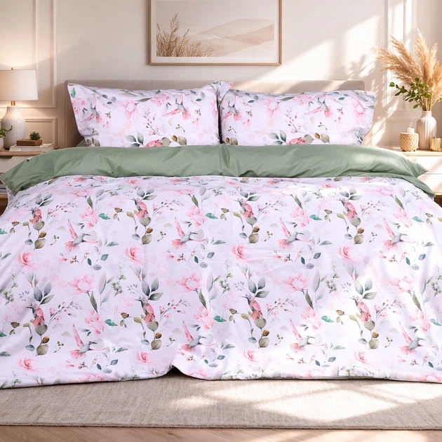 Простынь Поплин 00-9 "Birds and Flowers" 200*220 - изображение 4