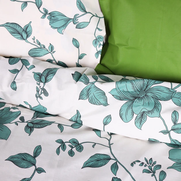 Простирадло Ranforce Elite 17-0719 Foliage on White 200*220 - зображення 5