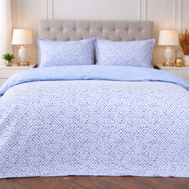 Простирадло Поплін 00-5 "Geometry Blue" 220*240 - зображення 4