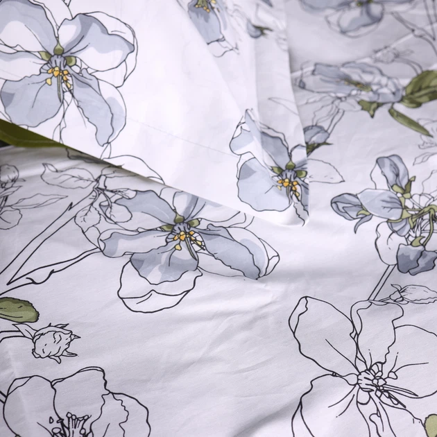 Простирадло Поплін 00-1 "Olive Flowers" 200*220 - зображення 5