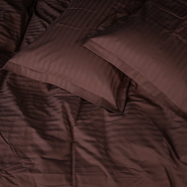 Простынь Satin Stripe 30-0006 Dark Brown 200*220 - изображение 3