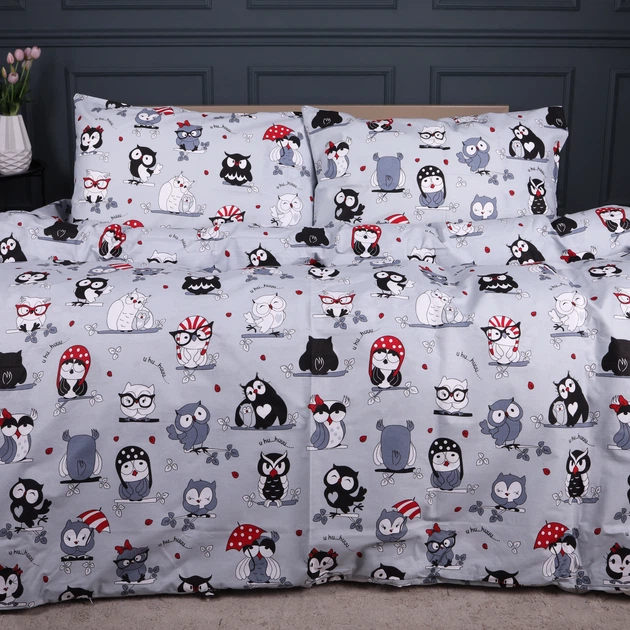Простирадло Ranforce Elite 17-0672 Silver Owlets 150*220 - зображення 2