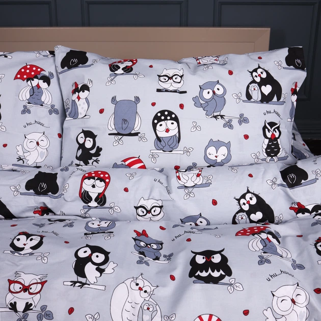 Простирадло Ranforce Elite 17-0672 Silver Owlets 150*220 - зображення 3