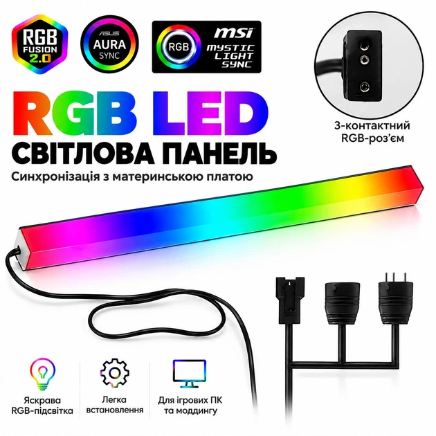 RGB LED-лента для компьютерного корпуса - Фото 1 RGB LED-лента для компьютерного корпуса - изображение 1