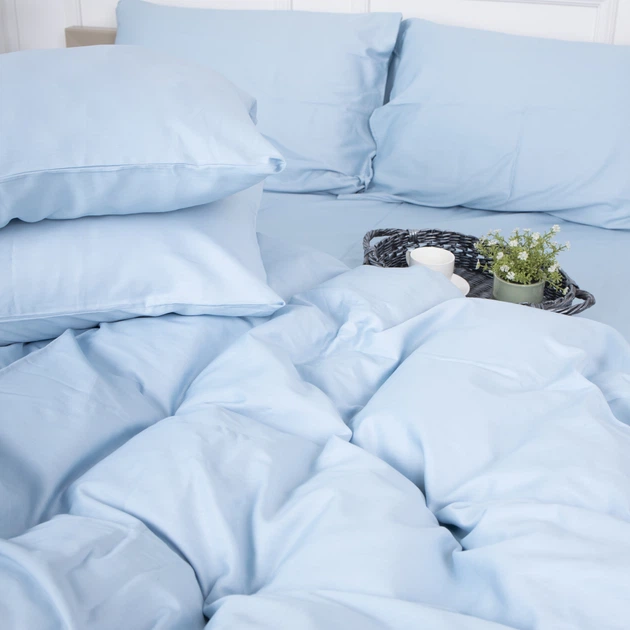 Простирадло Сатин "0842 Light Blue" 150*220 - зображення 4