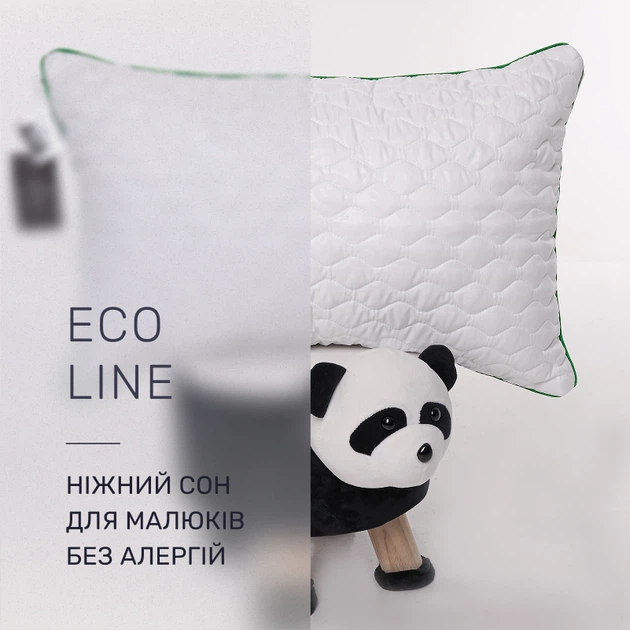 Подушка детская антиаллергенная Eco Line №801 Ecosilk микросатин (мягкая) 40*60 - изображение 2