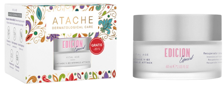 Krem do twarzy Atache Vital Age Wrinkle Attack przeciwzmarszczkowy 60 ml (8430795071718) - Zdjęcie 1 Krem do twarzy Atache Vital Age Wrinkle Attack przeciwzmarszczkowy 60 ml (8430795071718) - obraz 1