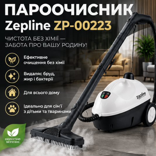 Пароочисник для будинку Zepline ZP-00223 2500вт Паровий очищувач