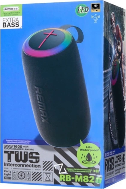 Портативна колонка Remax Party Light Portable Wireless Speaker 14W RB-M82 Black (6954851237150) - зображення 3